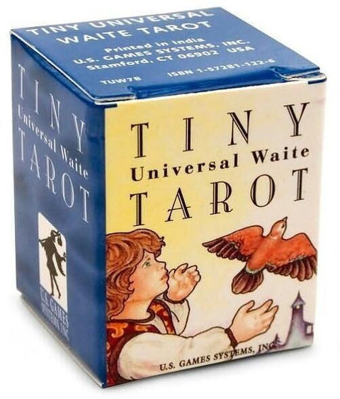 Tiny Universal Waite Tarot Deck Mini 78 Cards + Guidebook & Velvet Bag