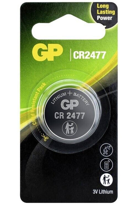 2x GP CR2477 3V Lithium Coin Cell Button Batteries Blister Pack