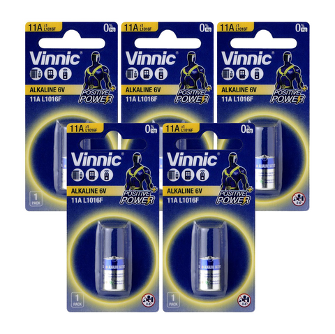 5x Vinnic A11 11A 6V Alkaline Batteries L1016F E11A GP11A Remote Toy