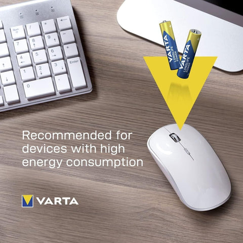 4 Varta Longlife Power Alkaline Aaa Lr03 Batteries 1.5V Micro Am4 E92 Mn2400 NEW