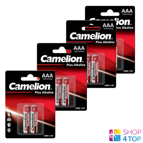 8 Camelion Aaa Plus Alkaline Batteries Lr03 Mn2400 Am4 E92 1.5V 2Bl NEW