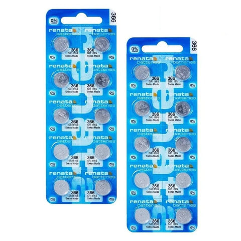 20x Renata 366 SR1116SW Silver Oxide 1.55V Watch Coin Cell Batteries