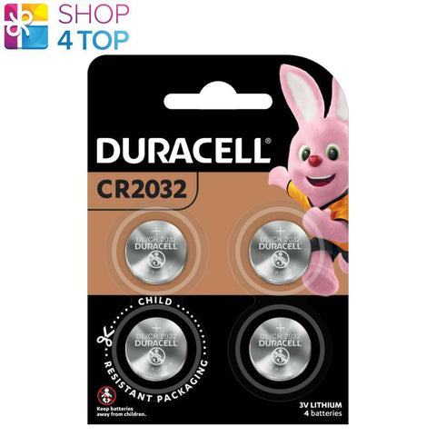 4x Duracell CR2032 3V Lithium Coin Cell Batteries DL2032 ECR2032