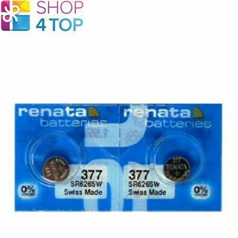 2 Renata 377 Sr626Sw Batteries Silver 1.55V Watch Swiss Made NEW