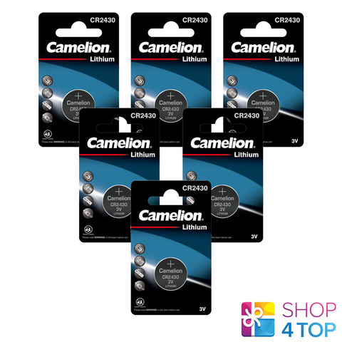 6 Camelion Cr2430 Batteries Lithium 3V Coin Cell Cr2430-Bp1 1Bl Exp 2031 NEW
