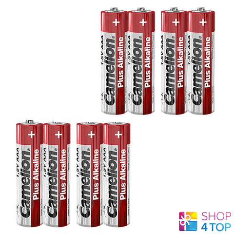 8 Camelion Aaa Plus Alkaline Batteries Lr03 Mn2400 Am4 E92 1.5V 2Sh NEW