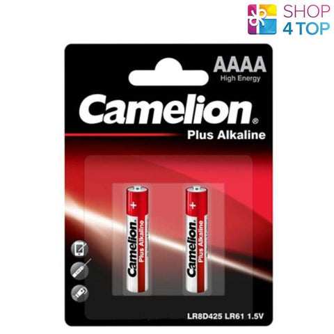 2 Camelion Aaaa Plus Alkaline Batteries Lr8D425 Lr61 1.5V Mn2500 E96 580Mah NEW