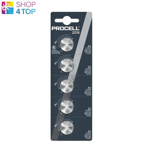 5 Duracell Procell Cr2016 Lithium Coin Batteries 3V 85Mah Dl 20165 2031 5Bl NEW