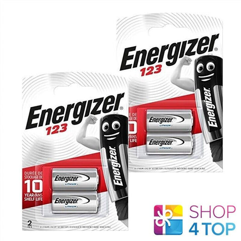 4 Energizer Cr123 Lithium Batteries 3V Dl123A 123A 2Bl Exp 2033 NEW