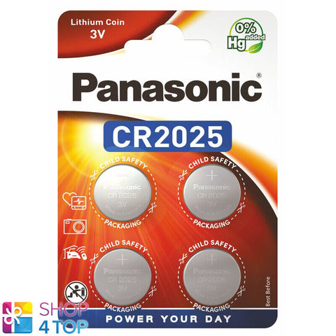 4 Panasonic Cr2025 Lithium Battery 3V Cell Coin Button 4Bl Blister Exp 2032 NEW