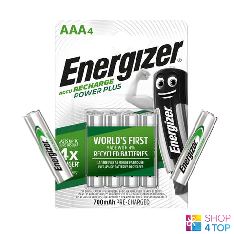 6 Energizer Rechargeable Aaa Hr03 Batteries 4Bl Power Plus 1.2V 700Mah NEW