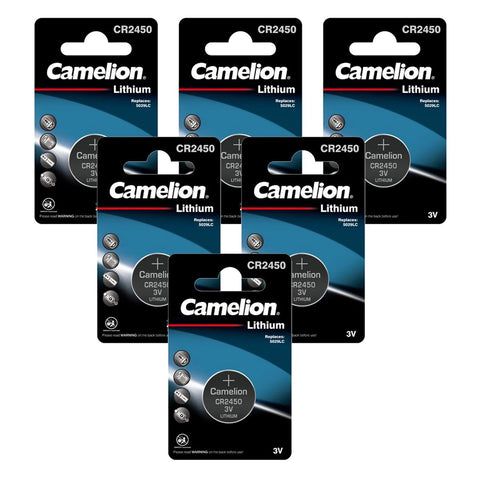 6x Camelion CR2450 3V Lithium Coin Cell Button Batteries DL2450