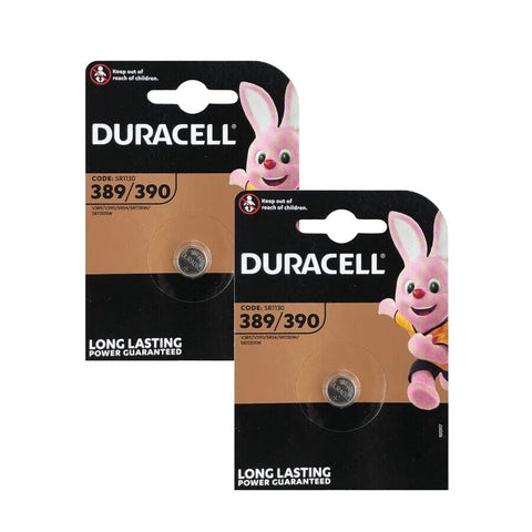 2x Duracell 389 390 SR1130W Silver Oxide 1.5V Watch Batteries