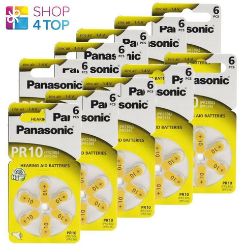 60 Panasonic Size 10 Pr70 Hearing Aid Batteries 1.4V Zinc Air No Mercury 2025