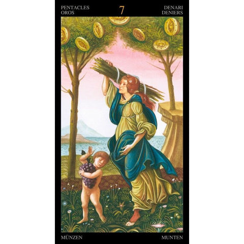 Golden Botticelli Tarot Deck 78 Cards Lo Scarabeo with Velvet Bag