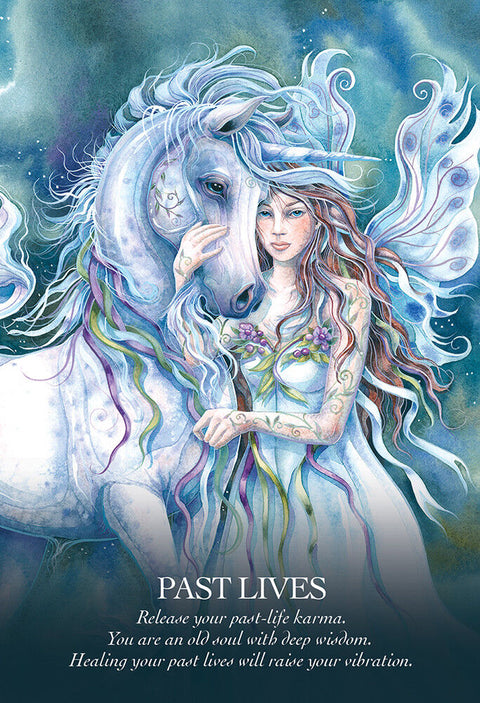 Oracle of the Unicorns Tarot Oracle Cards Deck Blue Angel with Velvet Bag