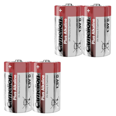 4x Camelion D Plus LR20 D 1.5V Alkaline Batteries MN1300 E95