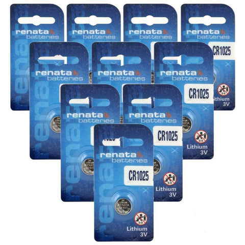 10x Renata CR1025 3V Lithium Coin Cell Button Batteries Swiss Made