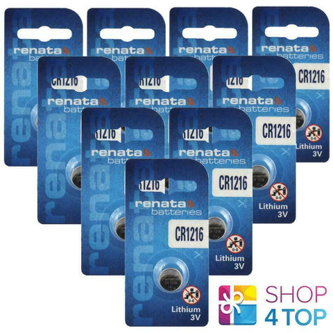 10 Renata Cr1216 Lithium Batteries 3V Cell Coin Button Japan NEW