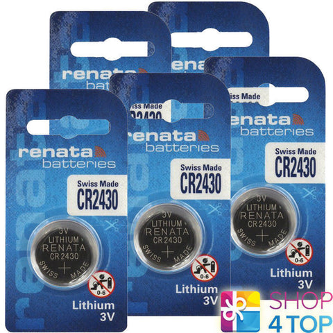 5x Renata CR2430 3V Lithium Coin Cell Batteries Swiss Made Button