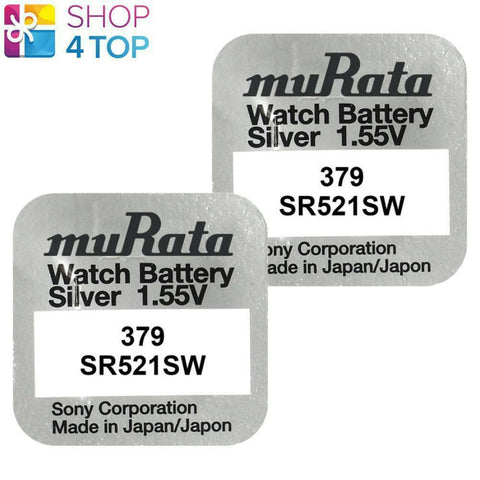 2x Murata 379 SR521SW Silver Oxide 1.55V Watch Batteries Button Cell