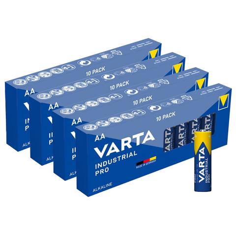 40x Varta Industrial AA Alkaline 1.5V Batteries LR6 MN1500