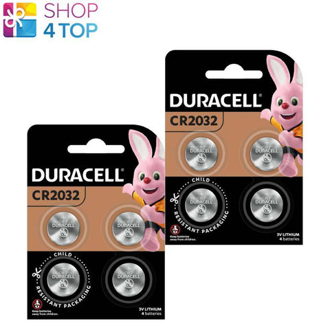 8x Duracell CR2032 3V Lithium Coin Cell Batteries DL2032 ECR2032