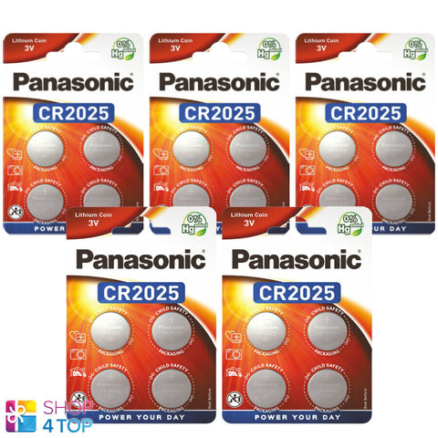 20 Panasonic Cr2025 Lithium Battery 3V Cell Coin Button 4Bl Blister Exp 2032 NEW