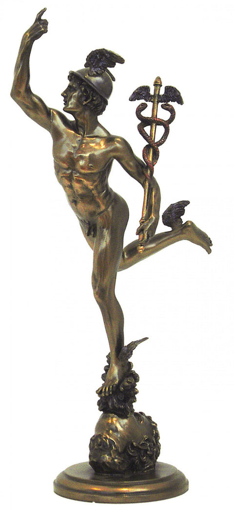Italfama Giambologna Mercury 37cm Bronze Resin Statue Made in Italy