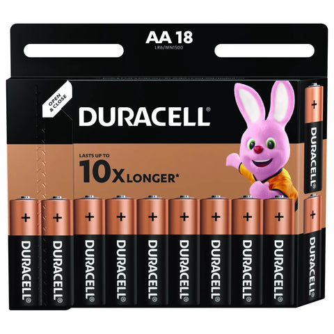 18x Duracell AA LR6 Alkaline Batteries 1.5V MN1500 Long Lasting Power