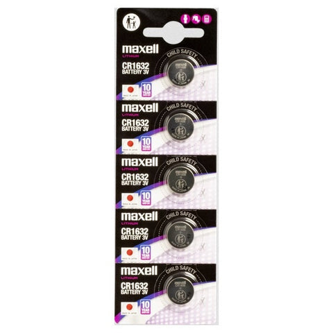 Maxell CR1632 5-pack blister strip