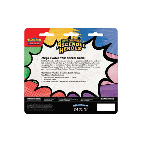 Pokemon TCG Ascended Heroes Tech Sticker Blister 3 Packs Gastly Promo
