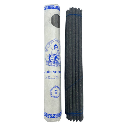 Tibetan Medicine Buddha Incense, 30 Sticks Rolled Pack, Made in Nepal