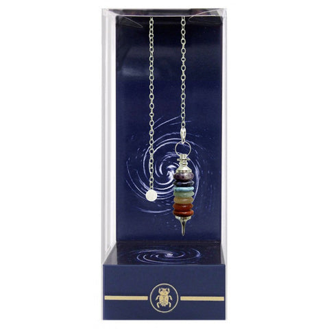 Lo Scarabeo Deluxe Seven Chakra Rings Pendulum with Bag & Guide