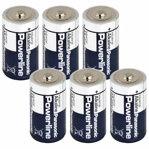 6x Panasonic Powerline C LR14 1.5V Alkaline Industrial Batteries Bulk