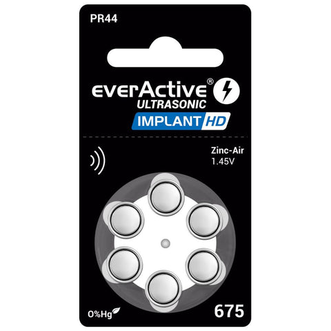 6x EverActive 675 PR44 Hearing Aid Implant Zinc Air Batteries 1.45V