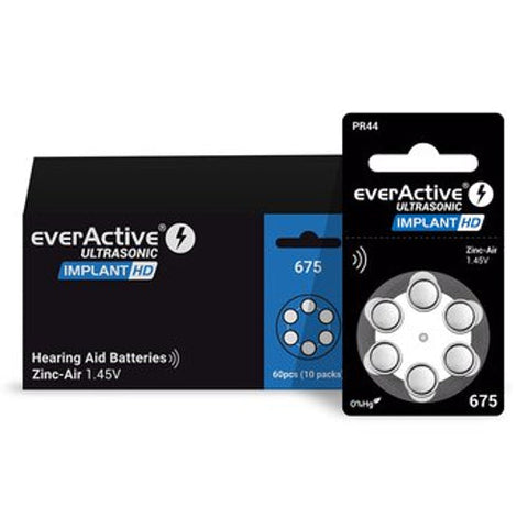 6x EverActive 675 PR44 Hearing Aid Implant Zinc Air Batteries 1.45V