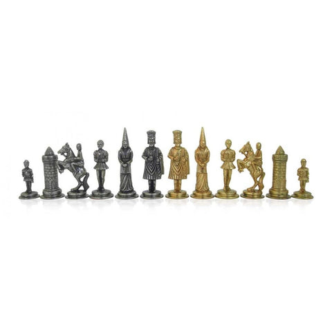 Italfama Camelot Metal Chess Pieces Gold Silver Plated Set King 9cm