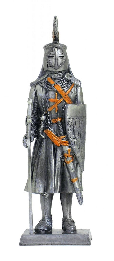Italfama Pewter Medieval Knight Figurine, 14th Century, 13cm, Made in Italy