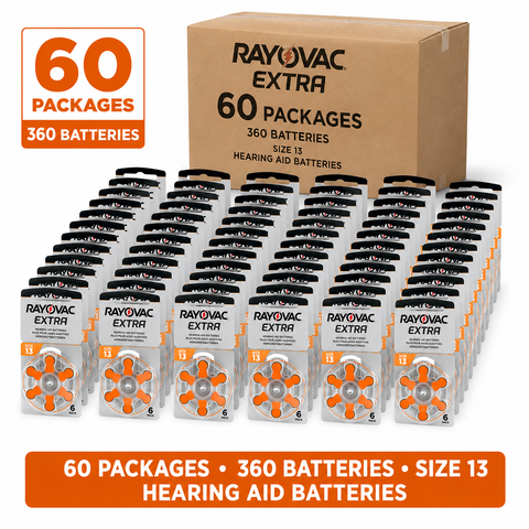 360x Rayovac Extra Advanced Hearing Aid Battery Size 13 Zinc Air Cell