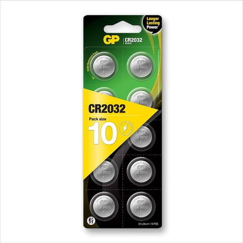 10x GP CR2032 3V Lithium Coin Cell Batteries DL2032 Button Battery