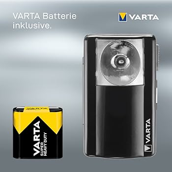 Varta Palm Light 16645 Flashlight 15 Lumens with Clip + 3R12 Battery
