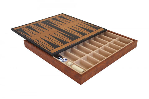 Italfama 35cm PU Leather Chess Board w/ Storage, Checkers & Backgammon