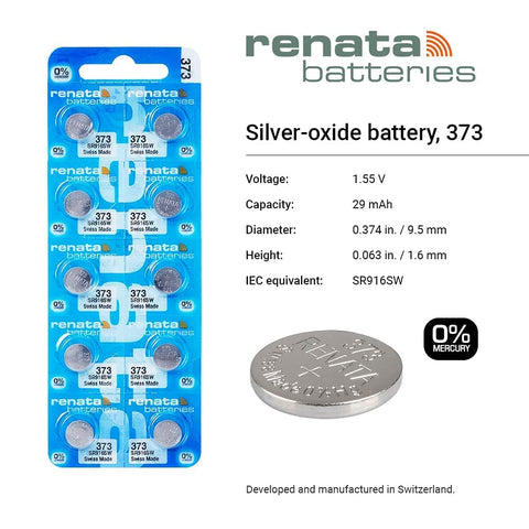 5x Renata 373 SR916SW SR68 1.55V Silver Oxide Watch Batteries Swiss Made