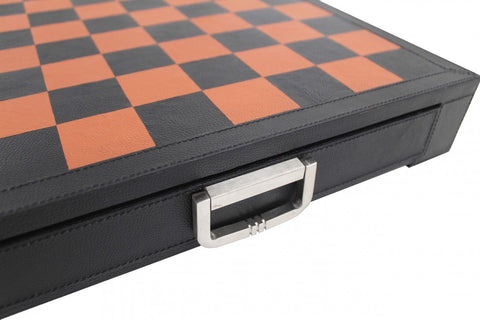 Italfama Renaissance Metal Chess Set with Leather Board & Storage Drawer