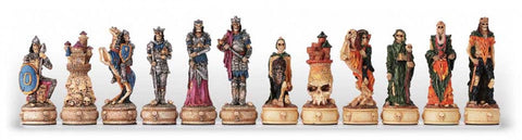 Italfama Skeleton Chess Pieces Set, Hand-Painted Resin, 8cm King, Made in Italy