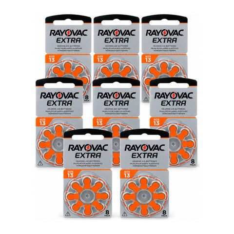 64x Rayovac Extra Size 13 PR48 Hearing Aid Batteries 1.45V Zinc Air