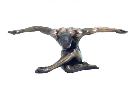 Italfama Bronze Nude Male Statue Resin Figurine 26cm Italian Decor
