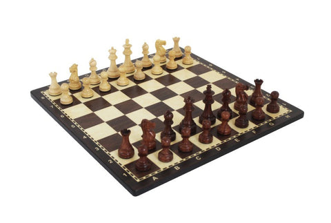 Italfama Walnut Wood Chess Set 40cm Board Handmade in Italy Notation