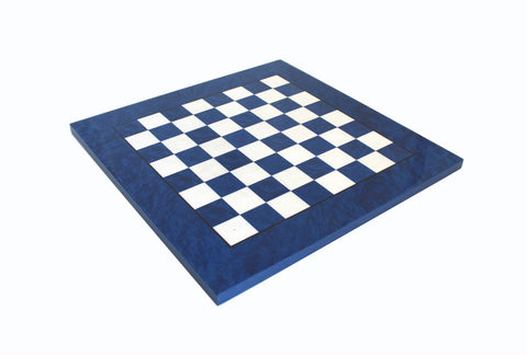 Italfama Blue White Wooden Chess Board 42cm, 4cm Squares, Italy